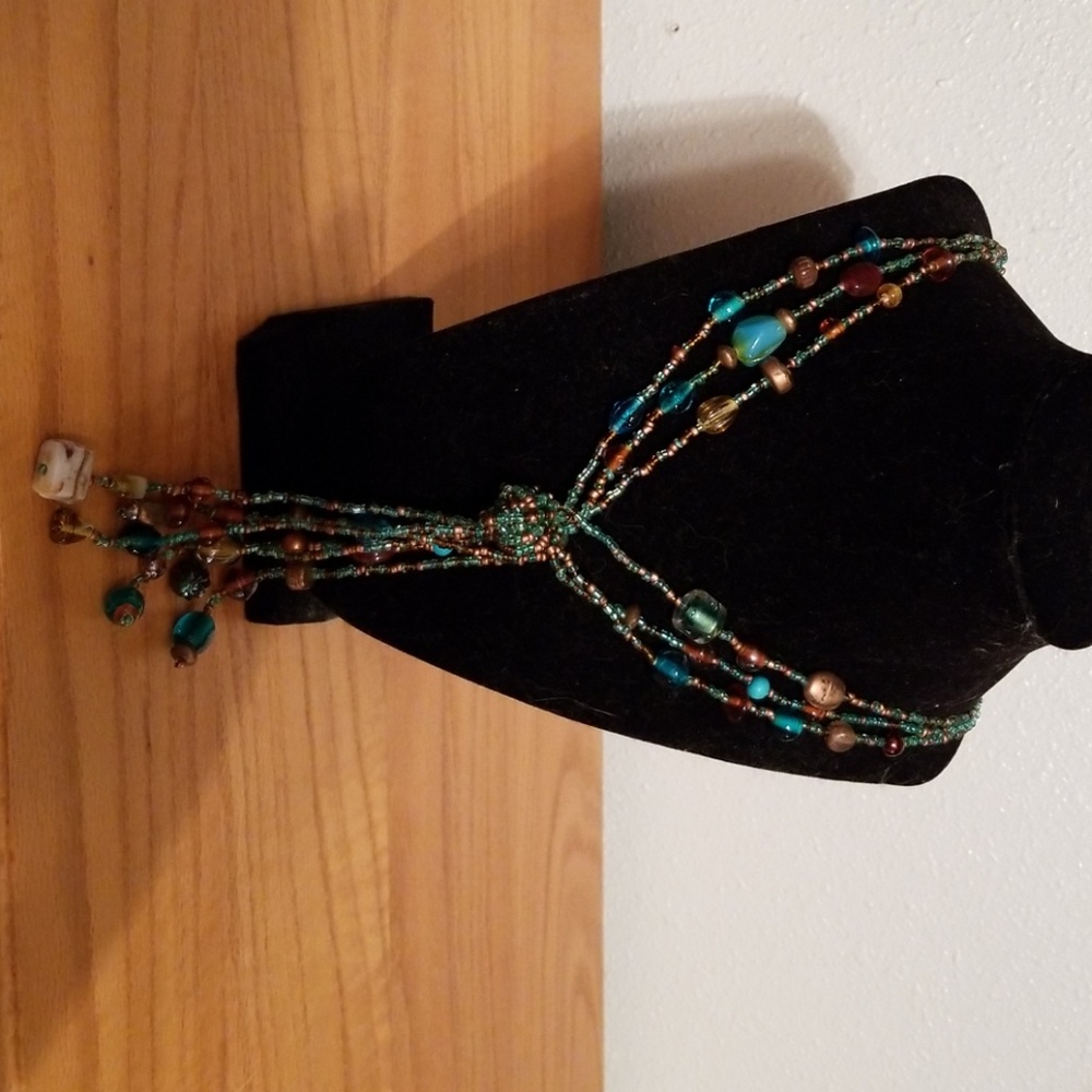 Multi strand beaded necklace